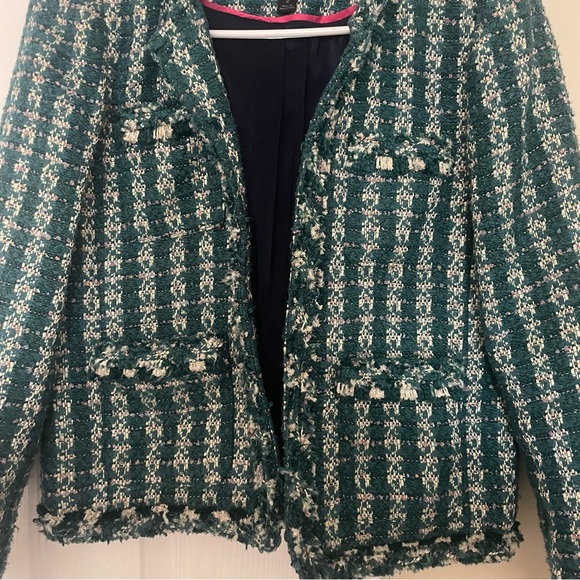 NWOT J. Crew Lady Jacket Blazer in Emerald Tweed Chanel Style - Picture 10 of 14
